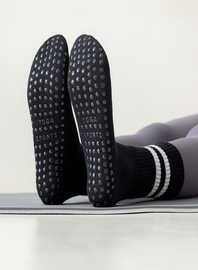 Tergy 8 Pairs Long Yoga Socks with Grip for Women Anti Skid Gripper Socks No Slip Socks for Pilates, Barre, Dance,Yoga (Black) - Image 5